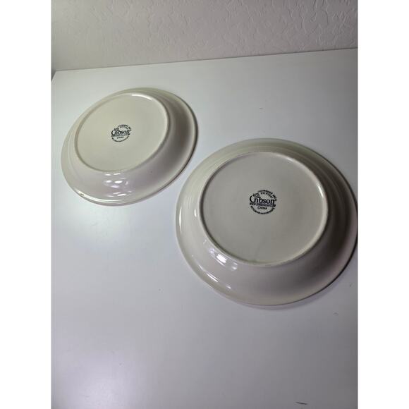 GIBSON Yellow Green Southwest Stoneware Heavy 10.5" Dinner Plates Set of 2 - Picture 4 of 7